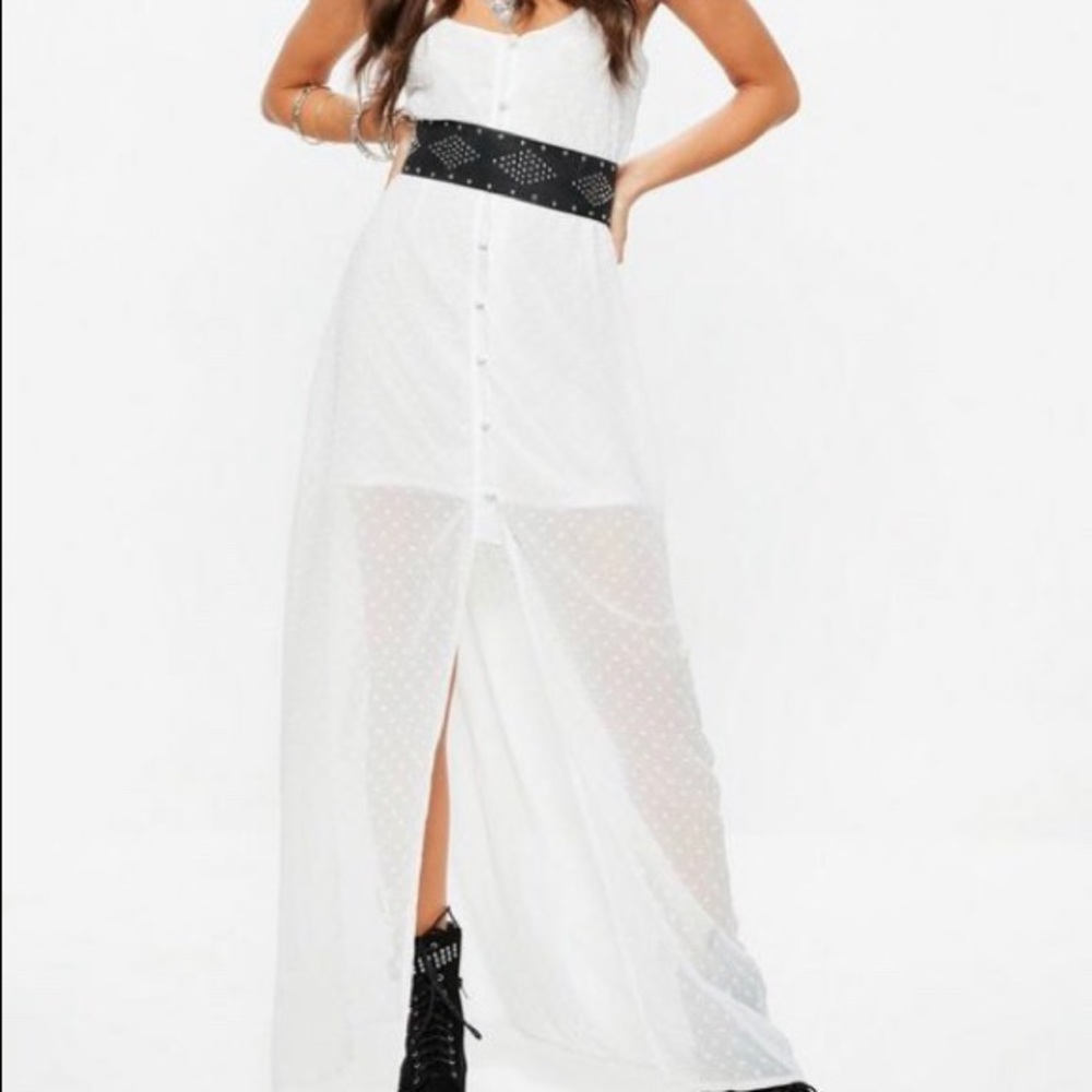 Missguided white maxi dress